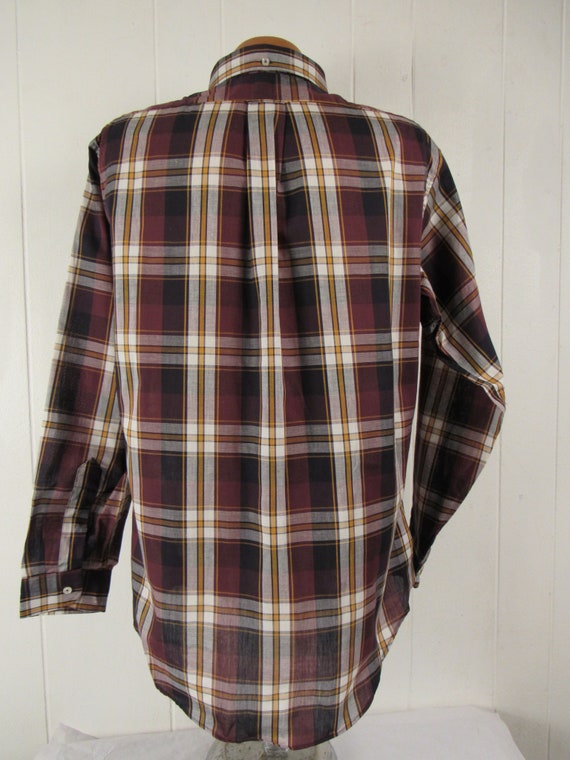 Vintage shirt, L, Madras plaid shirt, 1960s shirt… - image 5