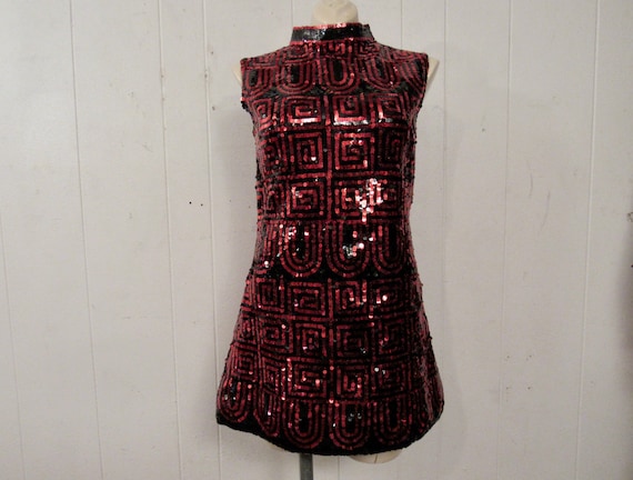 strapless open back dress Center of Attention Red Sequin Dress main image 1