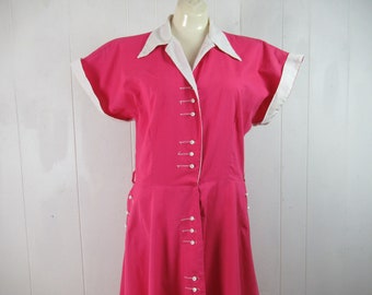 Vintage dress, 1940s dress, cotton dress, vintage clothing, size medium