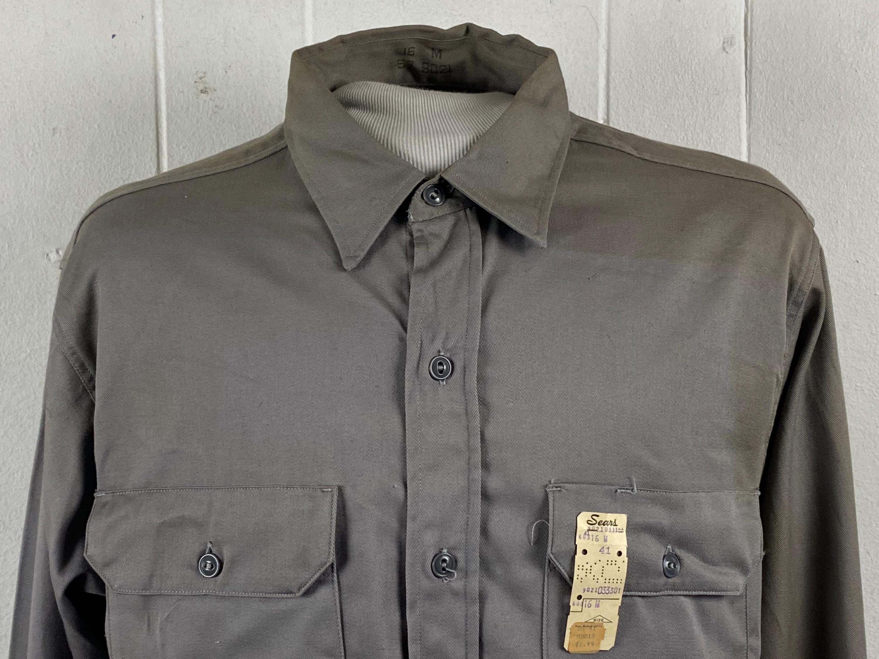 Vintage Shirt, Size Medium, 1950s Hercules Shirt, Vintage Workwear