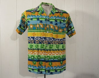 Vintage shirt, Hawaiian shirt, 1950s shirt, made in Hawaii, vintage clothing, small