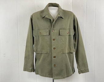 Deadstock 40s Ww2 US HBT Jacket 43 OD7 45D Made in Usa Tag Size