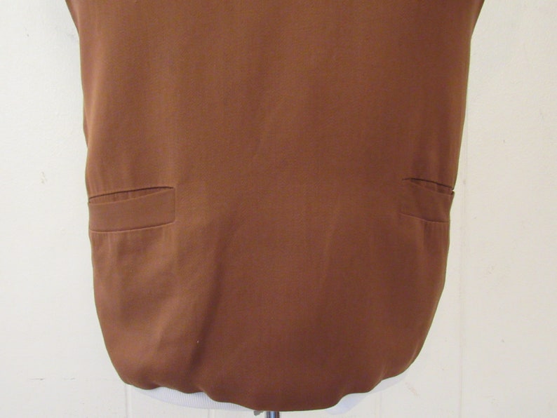 Vintage vest, 1950s vest, Gabardine vest, Rayon vest, brown vest, vintage clothing, size small image 2