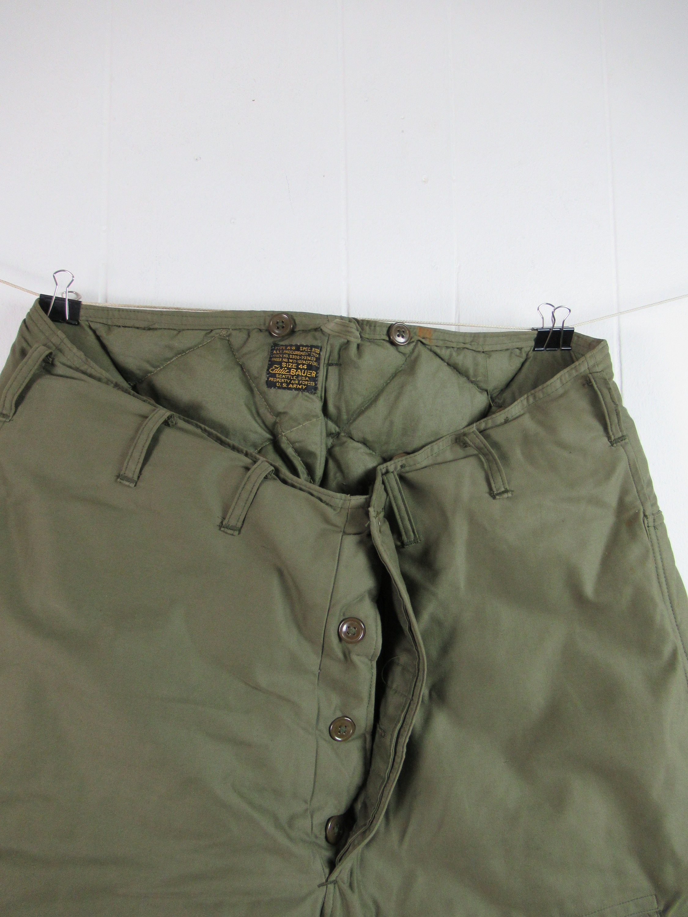 Vintage Down Filled Pants, Eddie Bauer Pants, 1940s Flight Pants