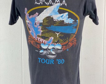1980s Yes T Shirt, Size Small, 80' Yes Drama T Shirt, Concert Tour