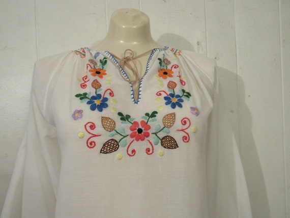 Vintage peasant blouse, hippy shirt, 1960s blouse… - image 2