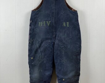 40s50s US NAVY Salvage Overall 紺 ビンテージ Vintage Overalls, Size Large, U.S. Navy Overalls, 1940s