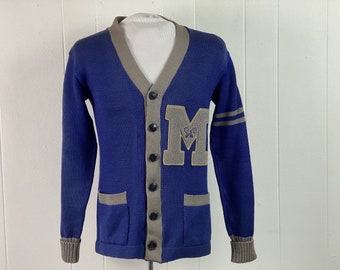 1960s Barclay Wool & Mohair Cardigan | Vintage Mens Large Button