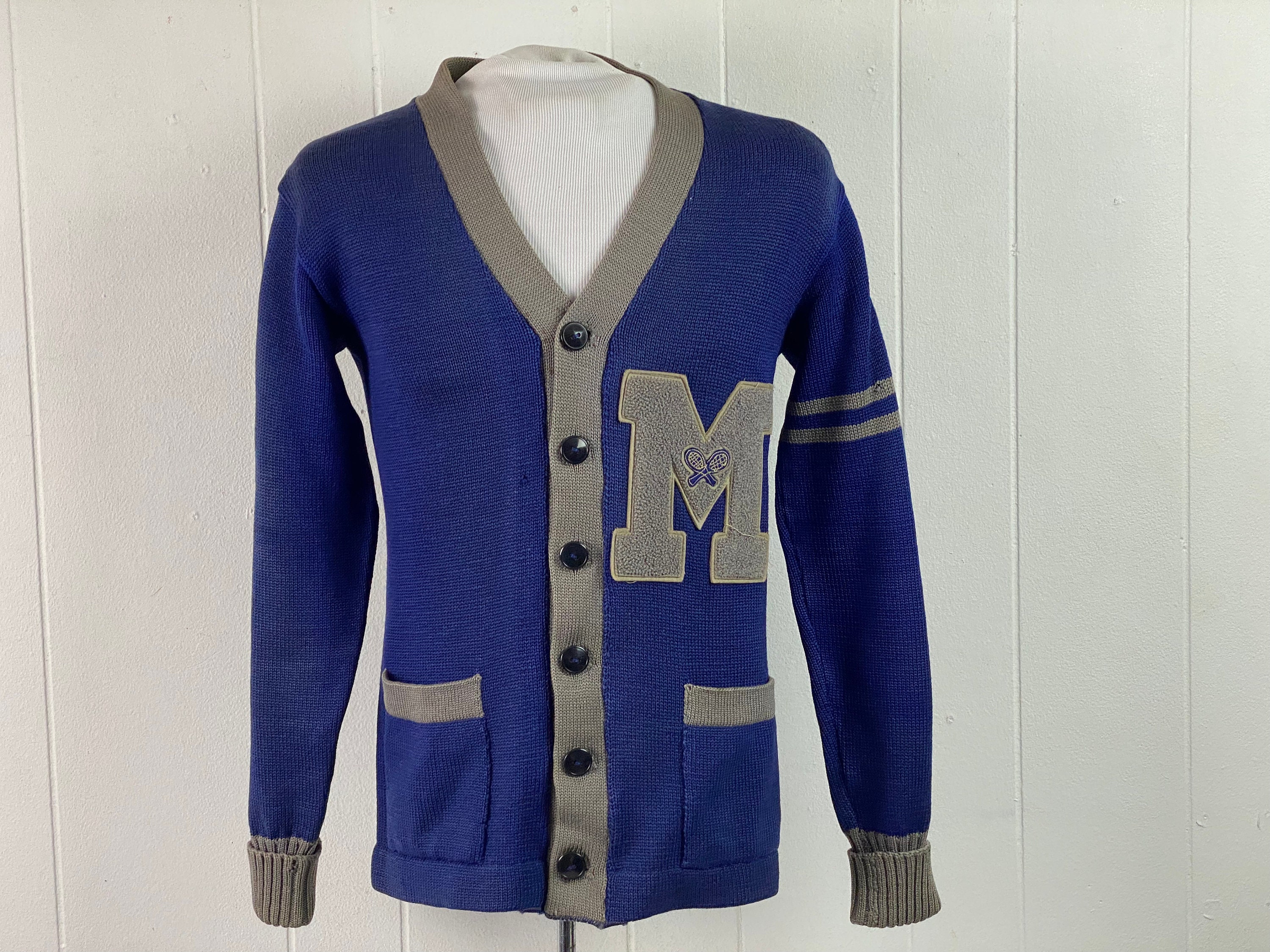 Vintage Sweater, 1940s Sweaters, Cardigan Sweater, School Sweater  display picture 1