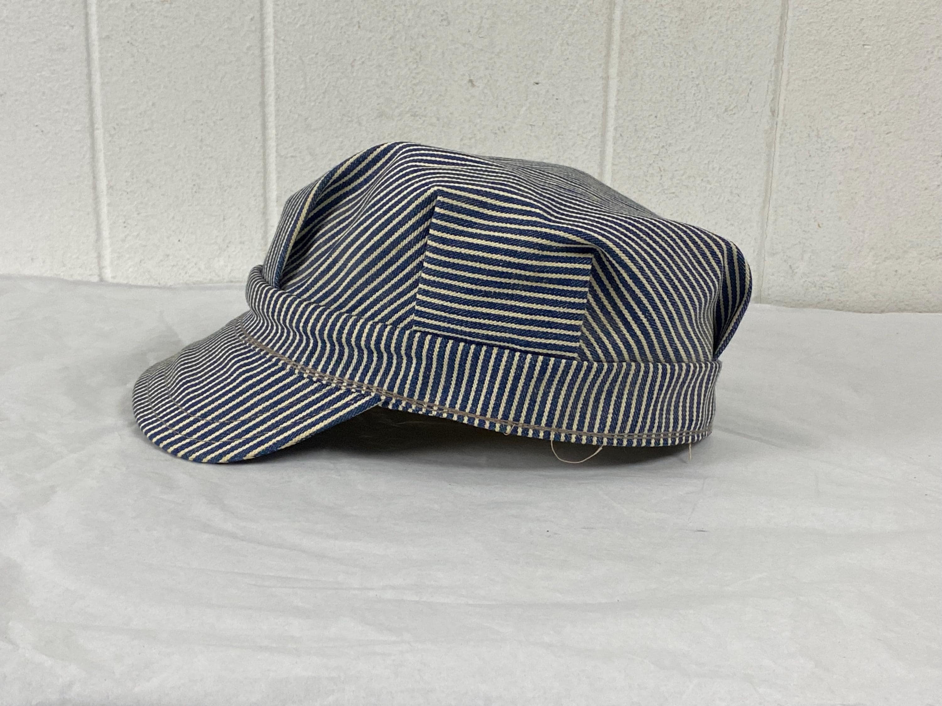 Vintage Cap, Size Large, 1950s Engineer Cap, Vintage Hat, Hickory