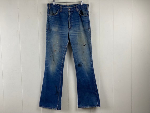 Vintage Levis 646 Jeans Men 38x28 Blue Baggy Flared Orange