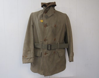 Vintage Coat, Size Medium, WWII Mackinaw Coat, 1940s Double