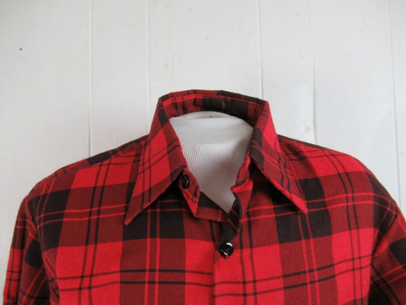 Vintage shirt, flannel shirt, 1960s shirt, plaid … - image 2