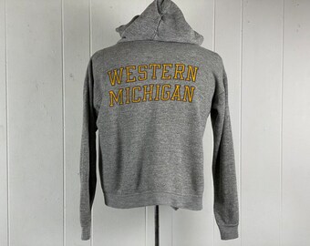 60s Vintage 100% Cotton Zip up Thermal Lined Hoodie Faded