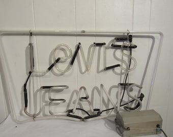 Vintage Levi's Sign, Neon Levi's Sign, 1970s Neon, Vintage Vintage Levi's Sign, Neon Levi's Sign, 1970s Neon, Vintage