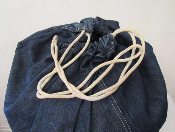 Vintage denim bag, duffle bag, denim duffel bag, … - image 5