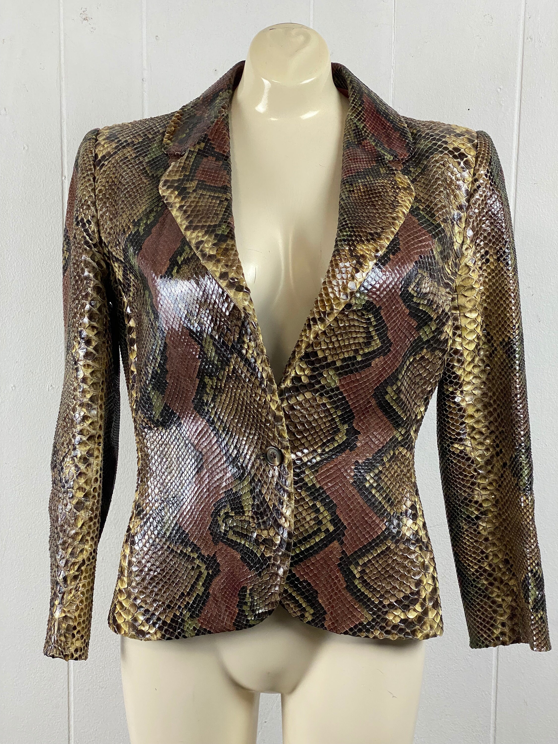 Vintage Jacket, Size Medium, Python Jacket, Real Snakeskin Jacket  
