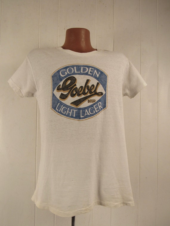 Vintage t shirt, 1960s t shirt, Goebel beer t shi… - image 2