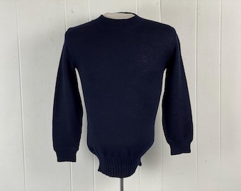 US Navy Sweater / GOB Sweater / 1960s US Navy Gob Wool Knit Dark