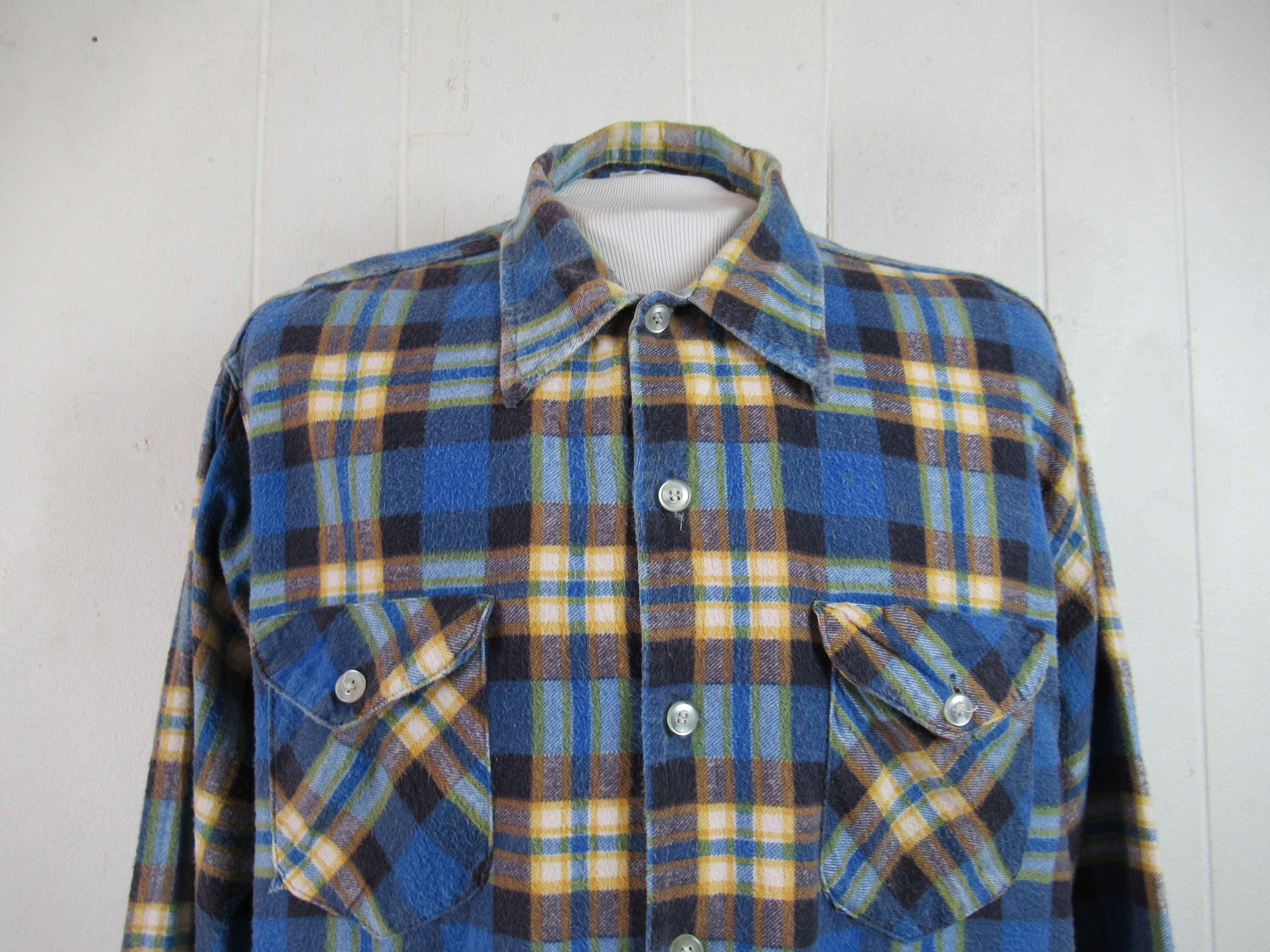 Vintage Shirt, Flannel Shirt, Cotton Flannel Shirt, Osh Kosh Shirt, Blue Flannel, 1960s Shirt, Vintage Clothing, Size XL - Etsy Vintage Shirt, Flannel Shirt, Cotton Flannel Shirt, Osh Kosh Shirt, Blue Flannel, 1960s Shirt, Vintage Clothing, Size XL - Etsy