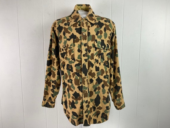 Vintage shirt, camo shirt, cotton flannel shirt, … - image 1