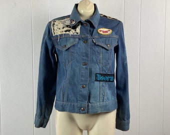 Jaqueta Levi's vintage, jaqueta Big E Levi's, jaqueta trucker dos anos 1960, jaqueta jeans vintage, Levi's for Gals, jeans, roupas vintage, tamanho médio