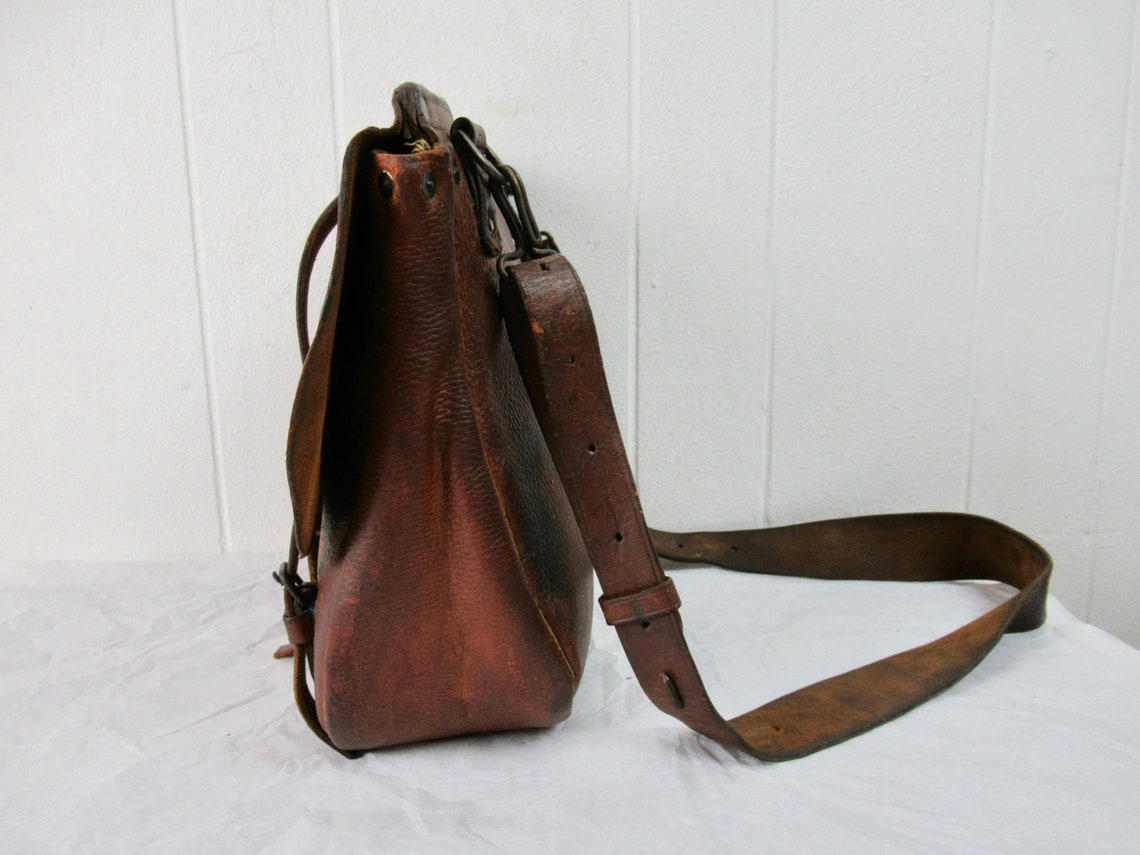 Vintage Bag 1900s Bag Shoulder Bag Messenger Bag Leather - Etsy UK