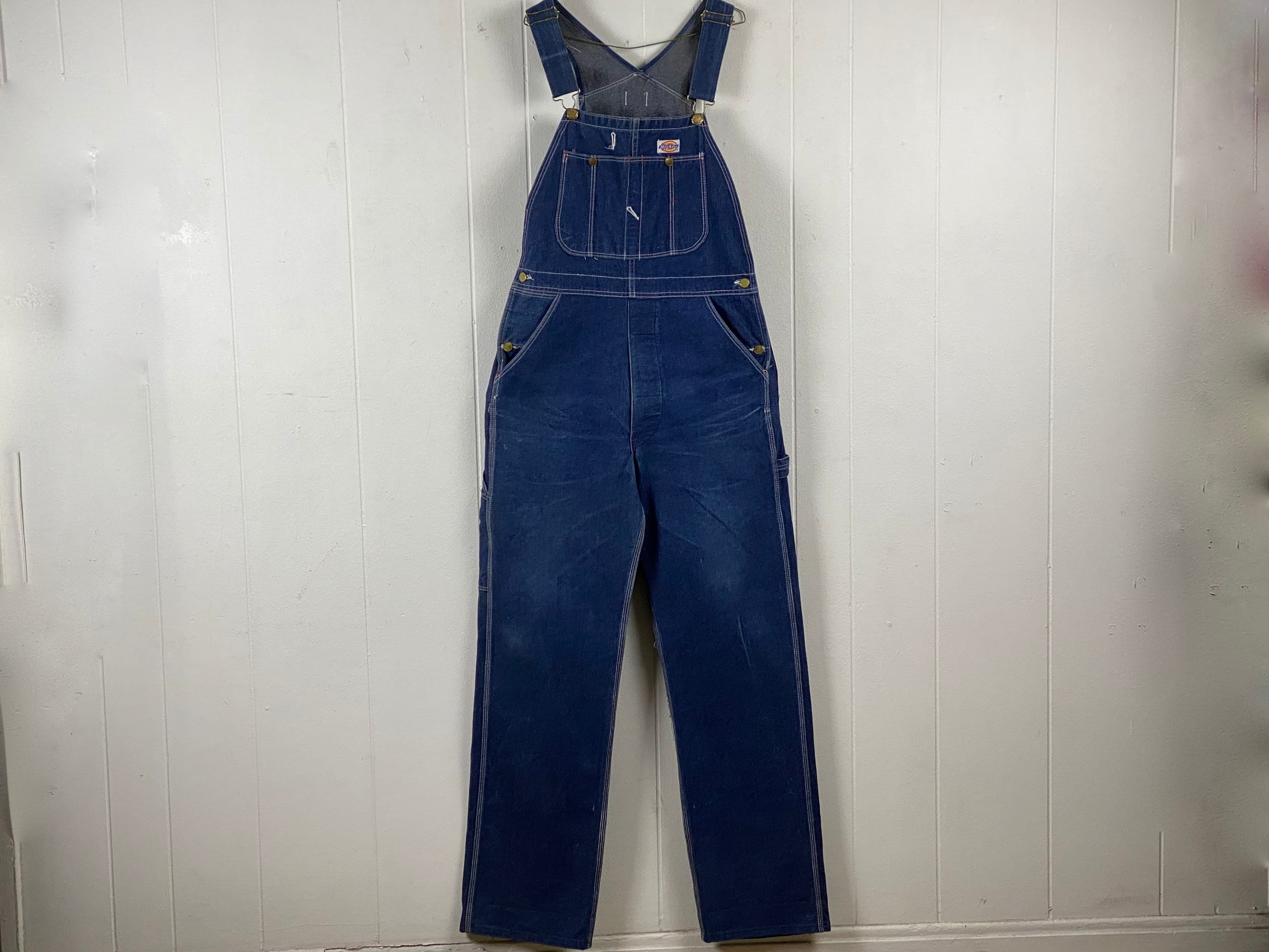 パンツ 80s Dickies Vintage NAVY 34/34 rn20697 Vintage 90s Navy Blue Dickies Work Pants (34x30.5
