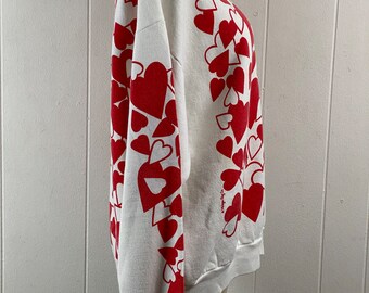Vintage Sweatshirt, Size XL, Michigan Rag Co., Heart Print