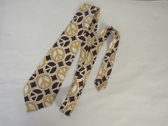 Vintage necktie, vintage tie, peace signs, 1960s … - image 2