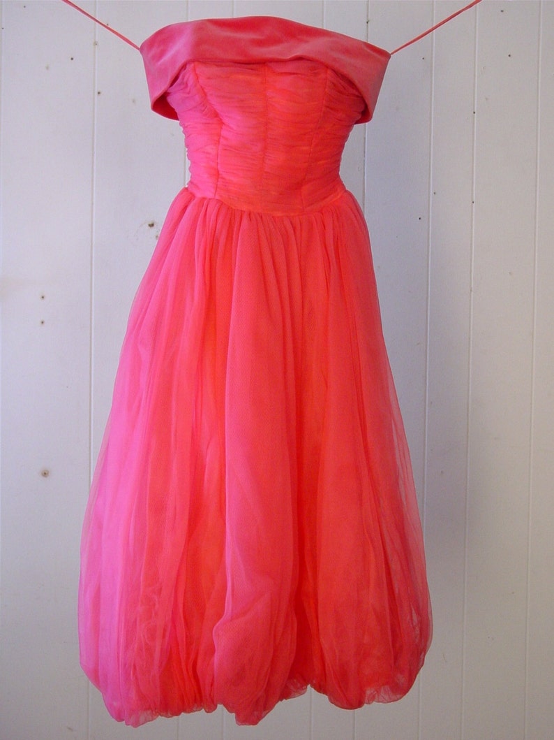 50er Jahre Kleider, Vintage 1950er Jahre, rosa, Prinzessinkleid Abschlussballkleid, Kleid, extra klein Bild 5