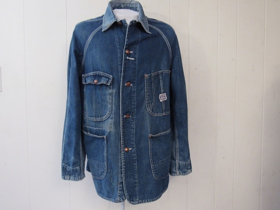 Vintage jacket, 1940s denim jacket, work jacket, b