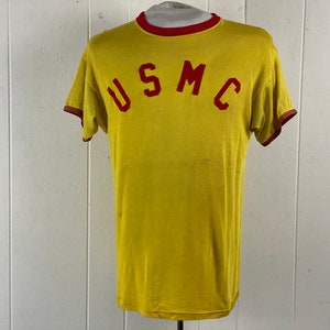 Vintage T Shirt, Size Medium, USMC T Shirt, 1960s T Shirt