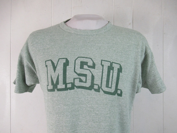 Vintage t shirt, MSU t shirt, 1970s t shirt, Cham… - image 1