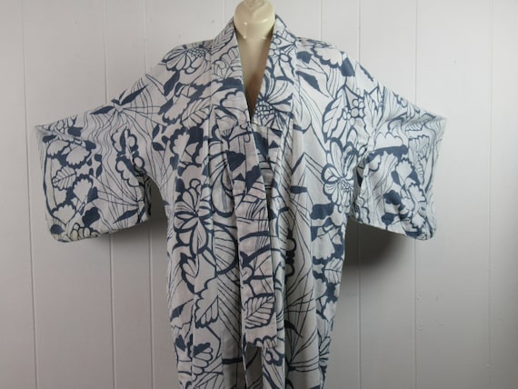 Vintage kimono, cotton kimono, Japanese robe, 1950