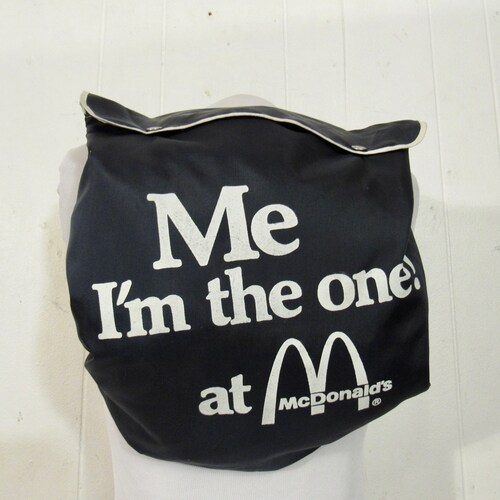 Vintage backpack, McDonald's backpack, 1970s backpack, you you're the one, me I'm the one, vintage luggage