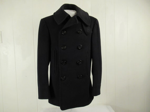 Vintage Pea coat, vintage coat, 1940s Pea coat, m