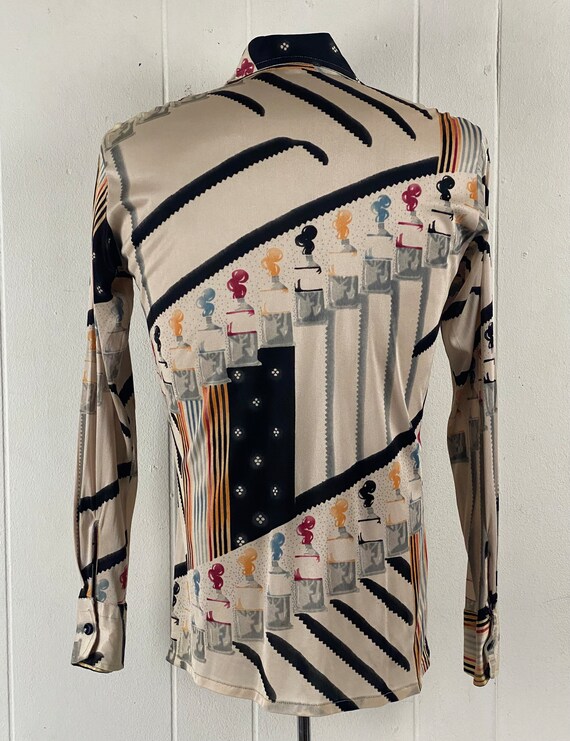 Vintage shirt, size small, disco shirt, 1970s shi… - image 4