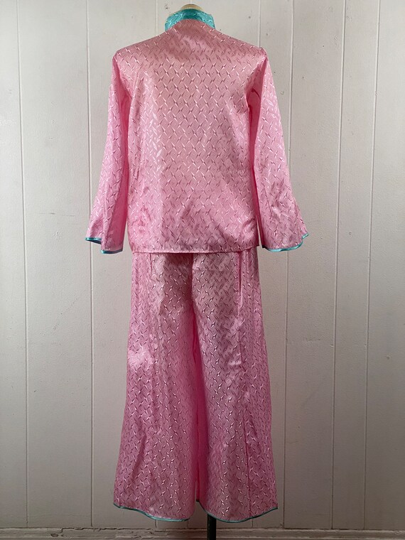 Vintage silk pajamas, size medium, pajama set, ro… - image 6
