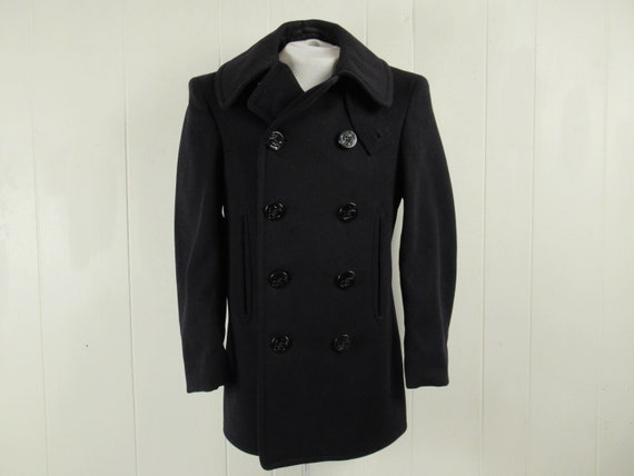 Vintage Pea coat, vintage coat, 1940s Pea coat, m