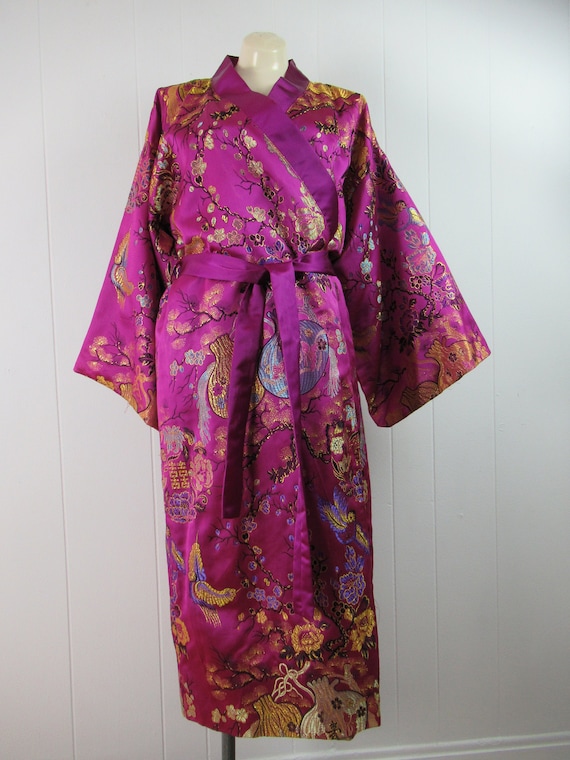 Vintage kimono, vintage robe, silk robe, silk kimo