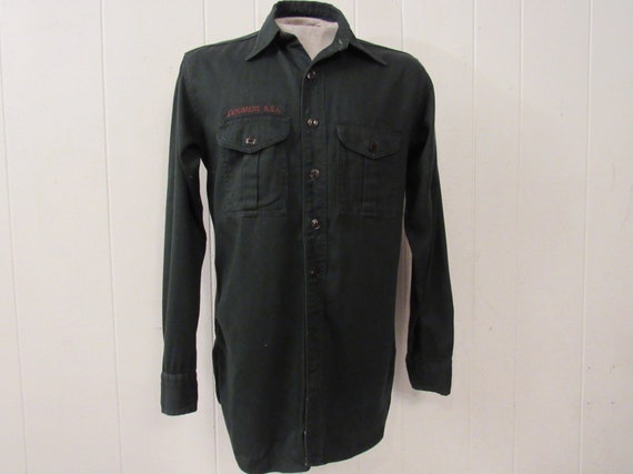 Vintage shirt, Boy scout shirt, green shirt, 1950s