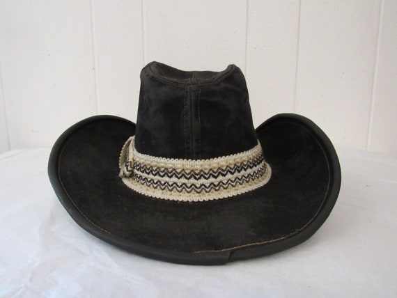 Vintage cowboy hat, Levis hat, distressed hat, bl… - image 4