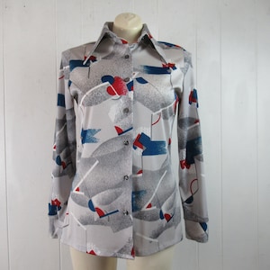Vintage shirt, Disco shirt, 1970s shirt, abstract shirt, vintage clothing, size medium