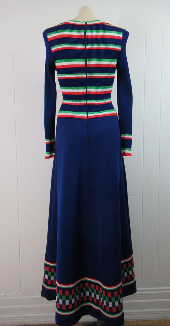 Vintage dress, 1960s dress, maxi dress, blue dres… - image 5