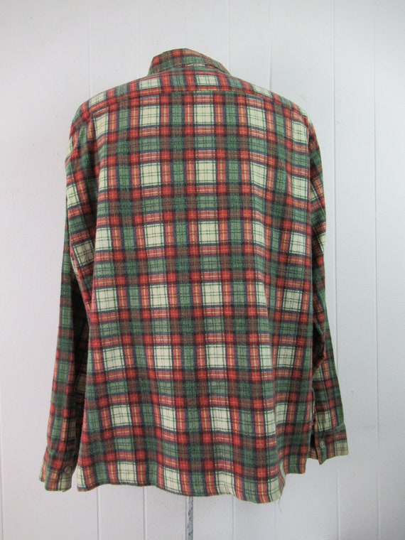 Vintage shirt, 1960s shirt, flannel shirt, plaid … - image 4