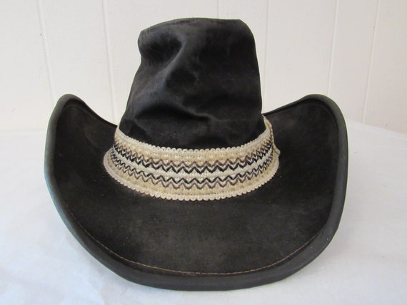 Vintage cowboy hat, Levis hat, distressed hat, bl… - image 2