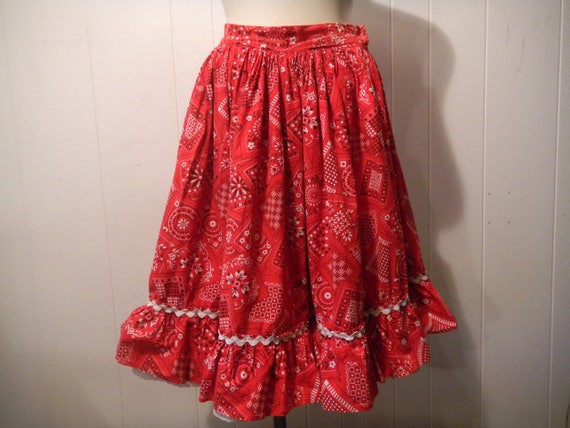 Vintage Skirt, bandana skirt, Rockabilly skirt, s… - image 1