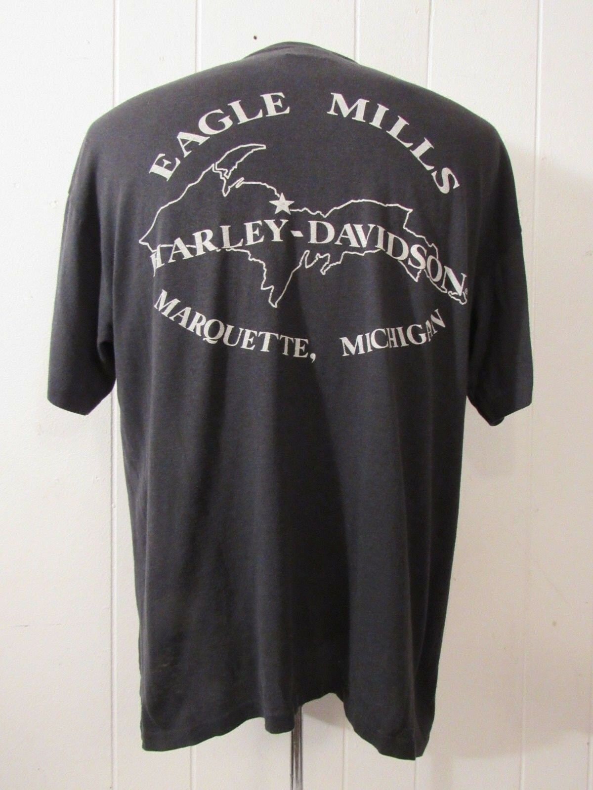 Vintage T Shirt, L, 1990 Harley Davidson T Shirt, Marquette MI