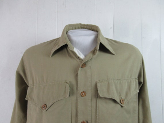 Vintage shirt, 1940s shirt, Army shirt, khaki shir